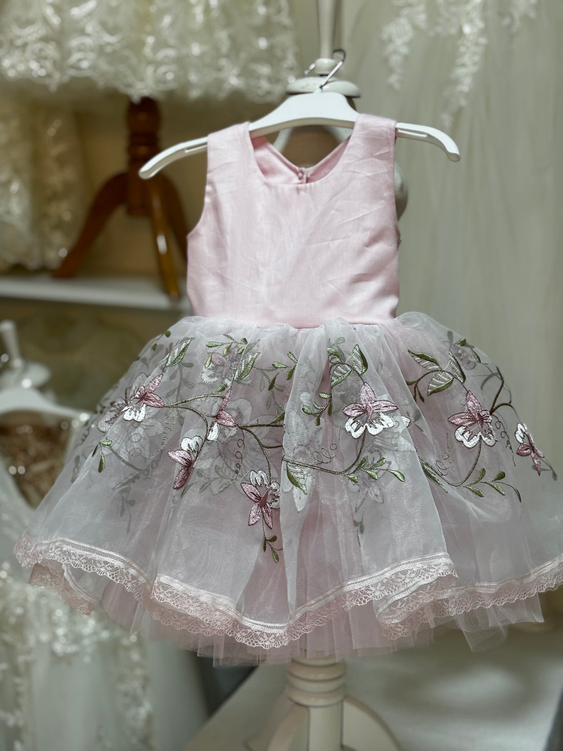 pink baby and girl mini dress