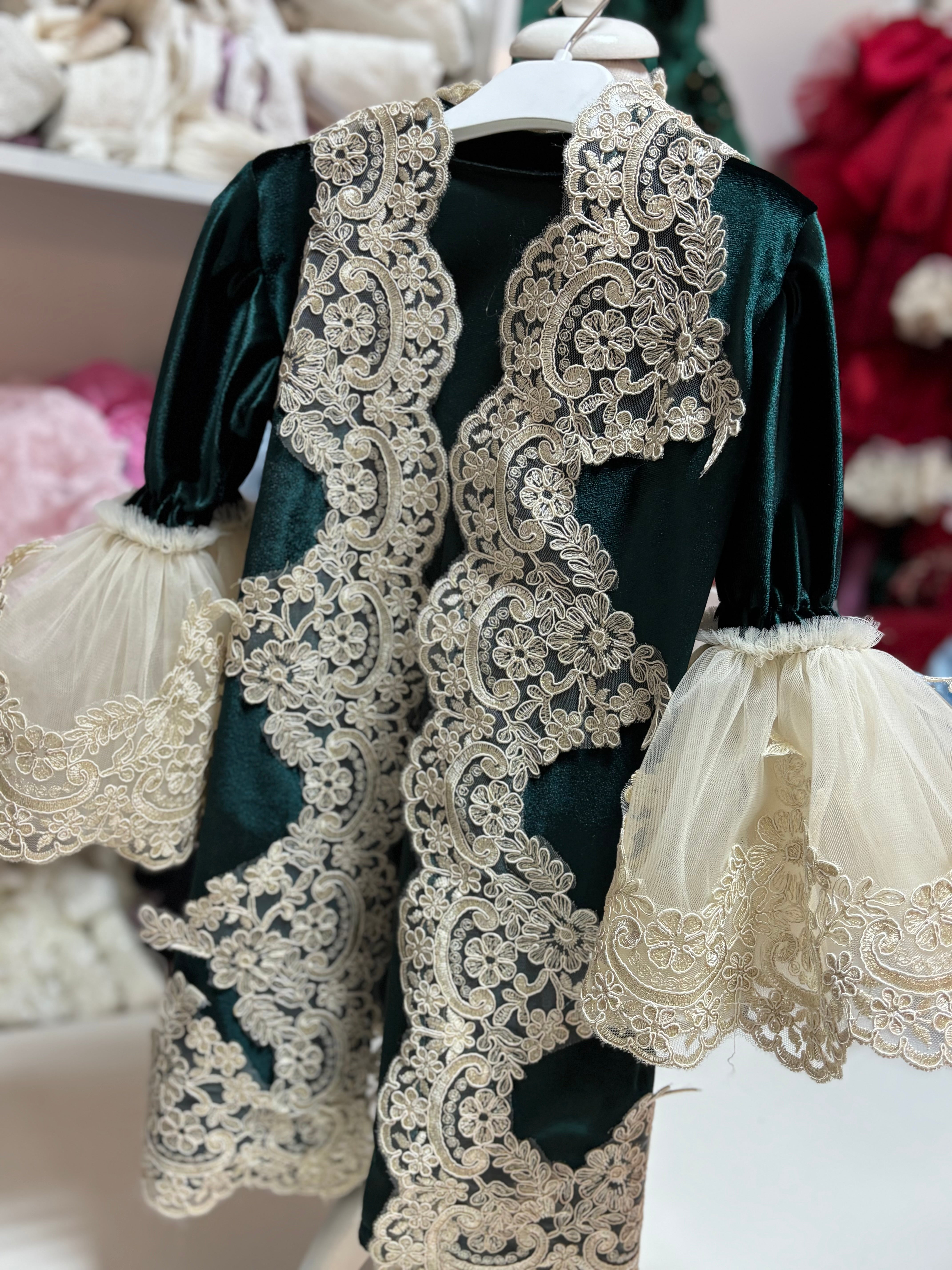 Girl Green Velvet Robe