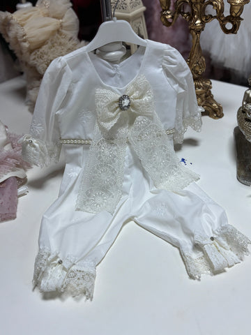 Baby cream coton jumpsuit