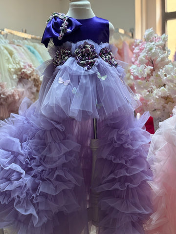 Girl long tulle amazing dress pear details