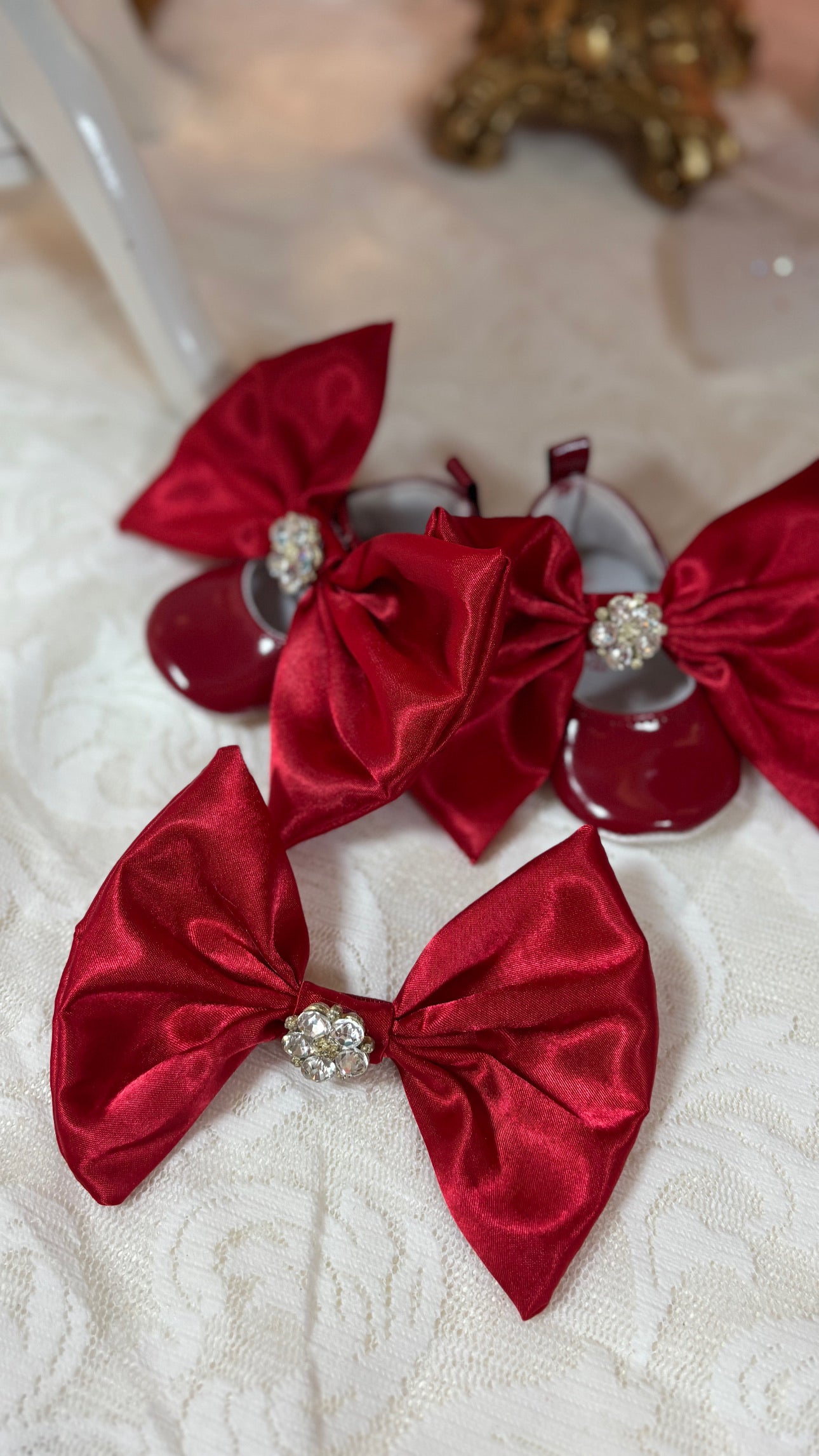 Baby red hair bow and shoes