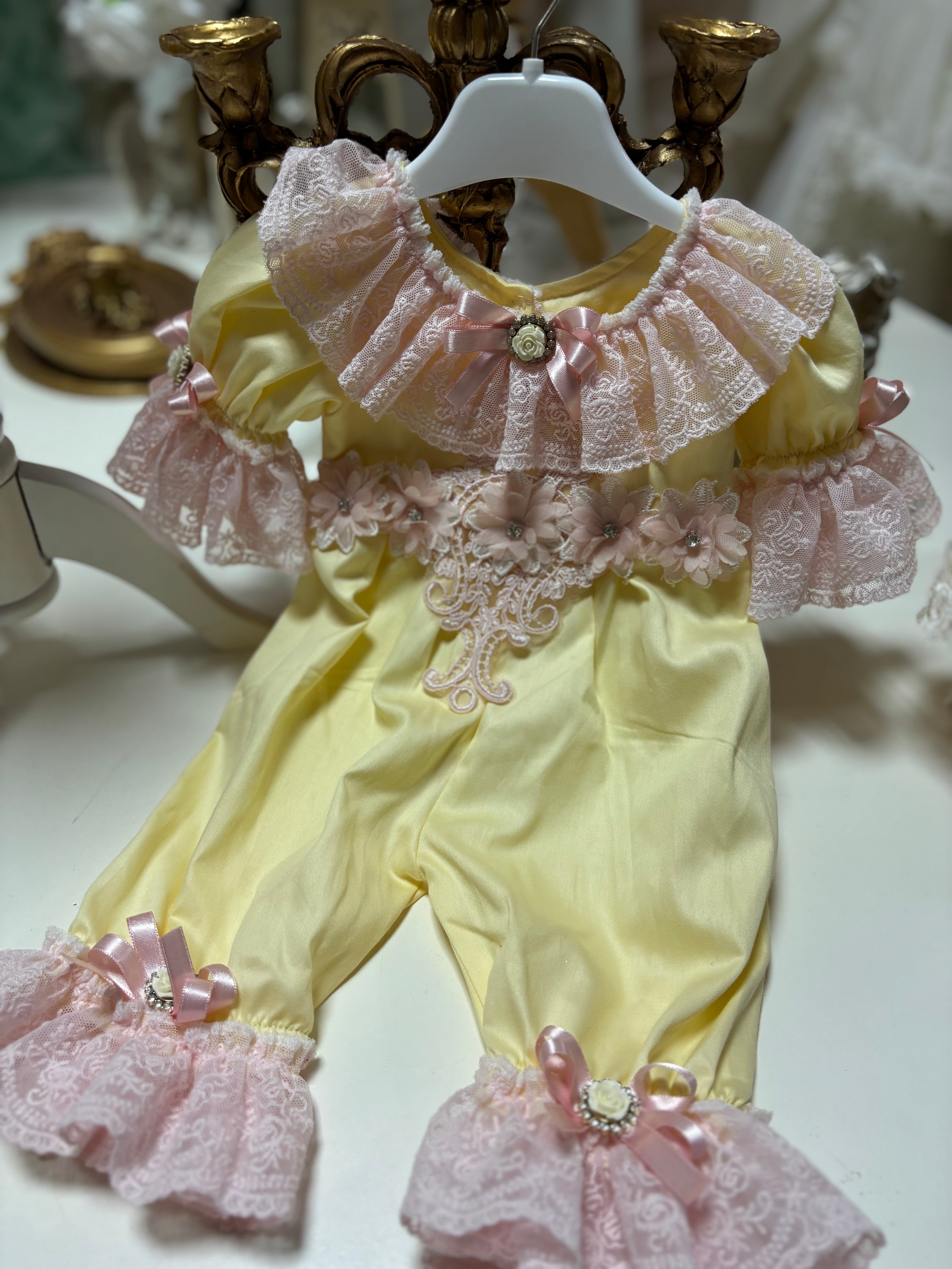 Yellow Baby Coton Fabric Jumpsuit