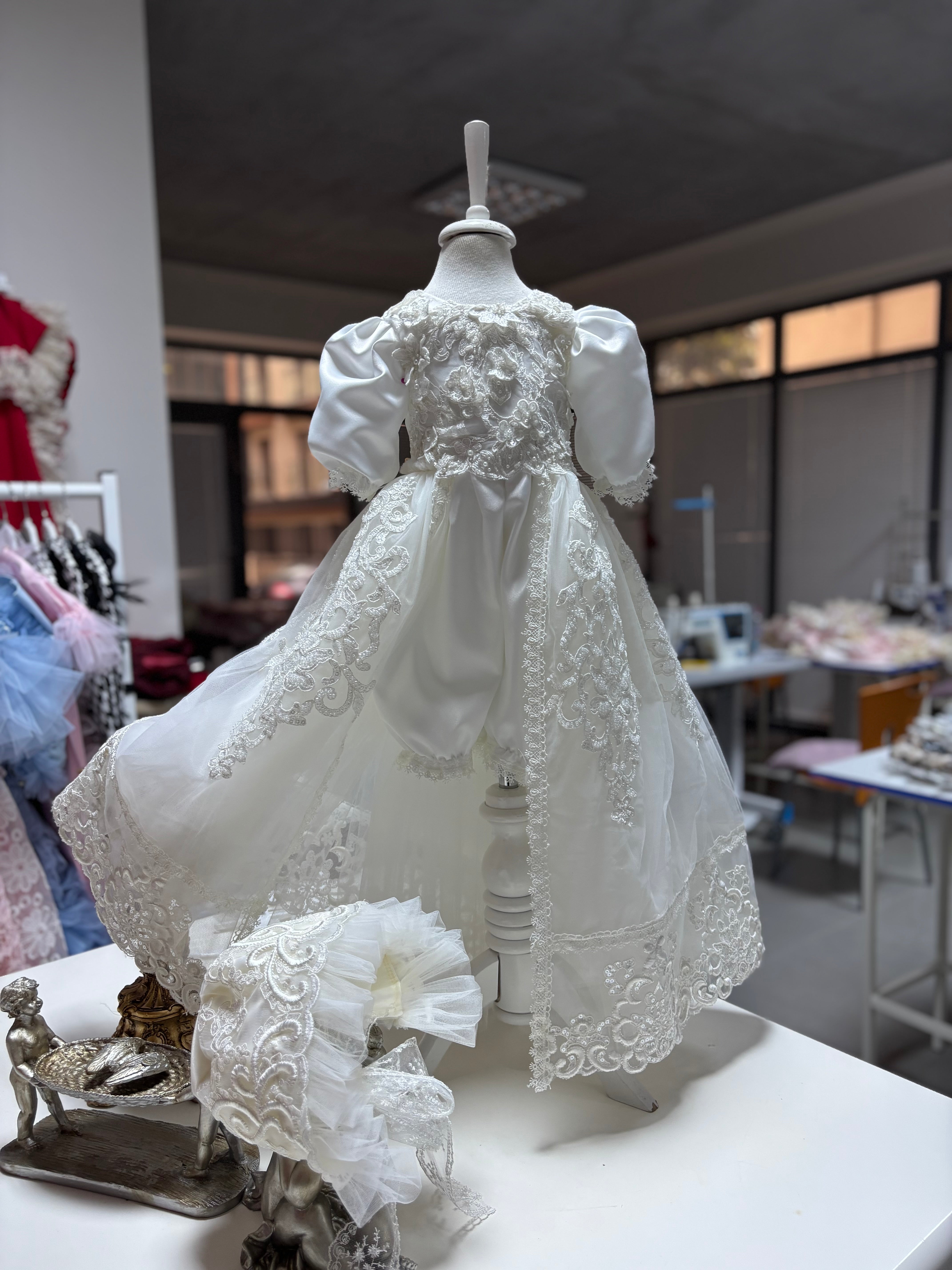 Baby Baptism Jumpsuit And Bonnet