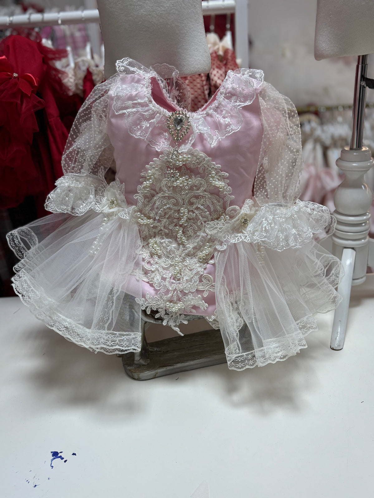 Pink coton romper and bonnet