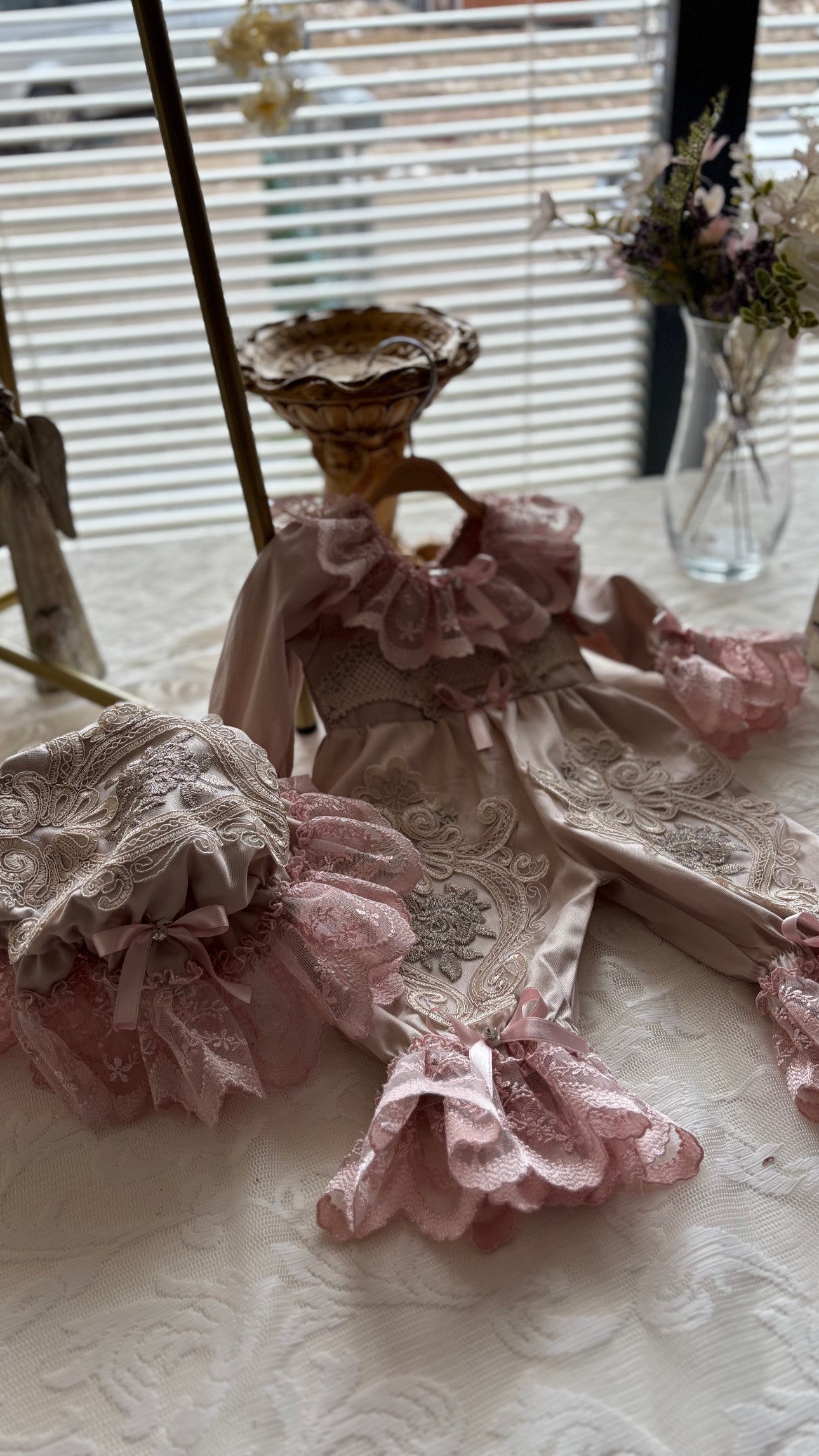 Coton fabric baby jumpsuit and bonnet