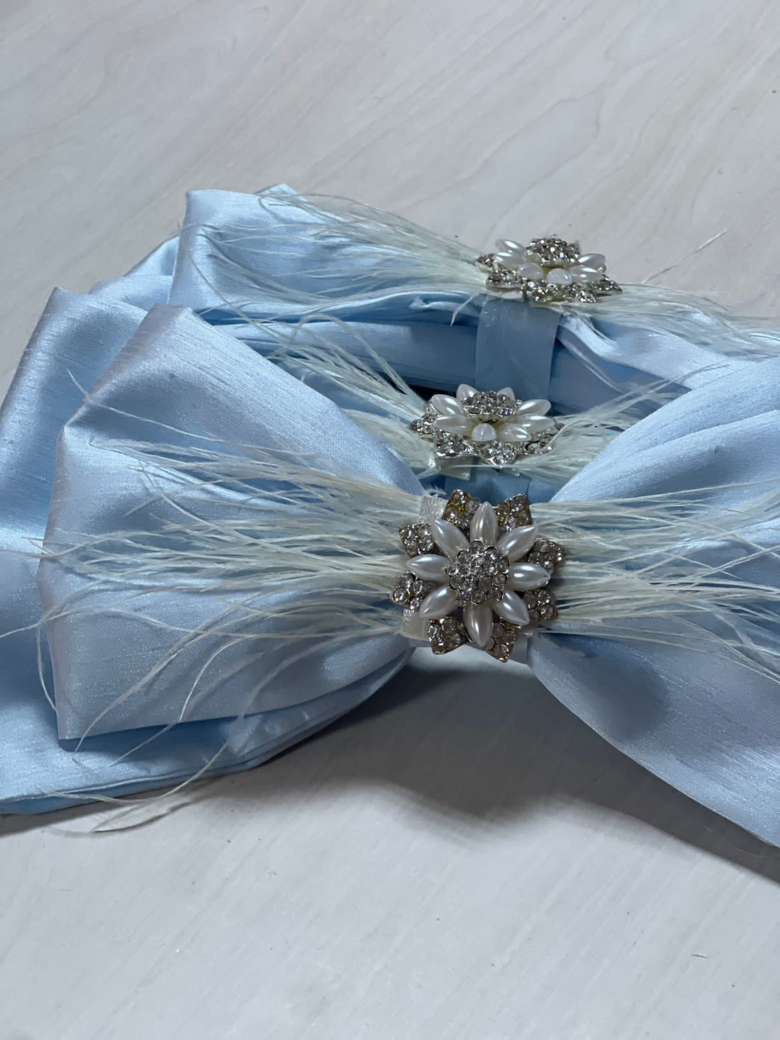 Baby Blue Silk Fabric Baby Girl HairClips