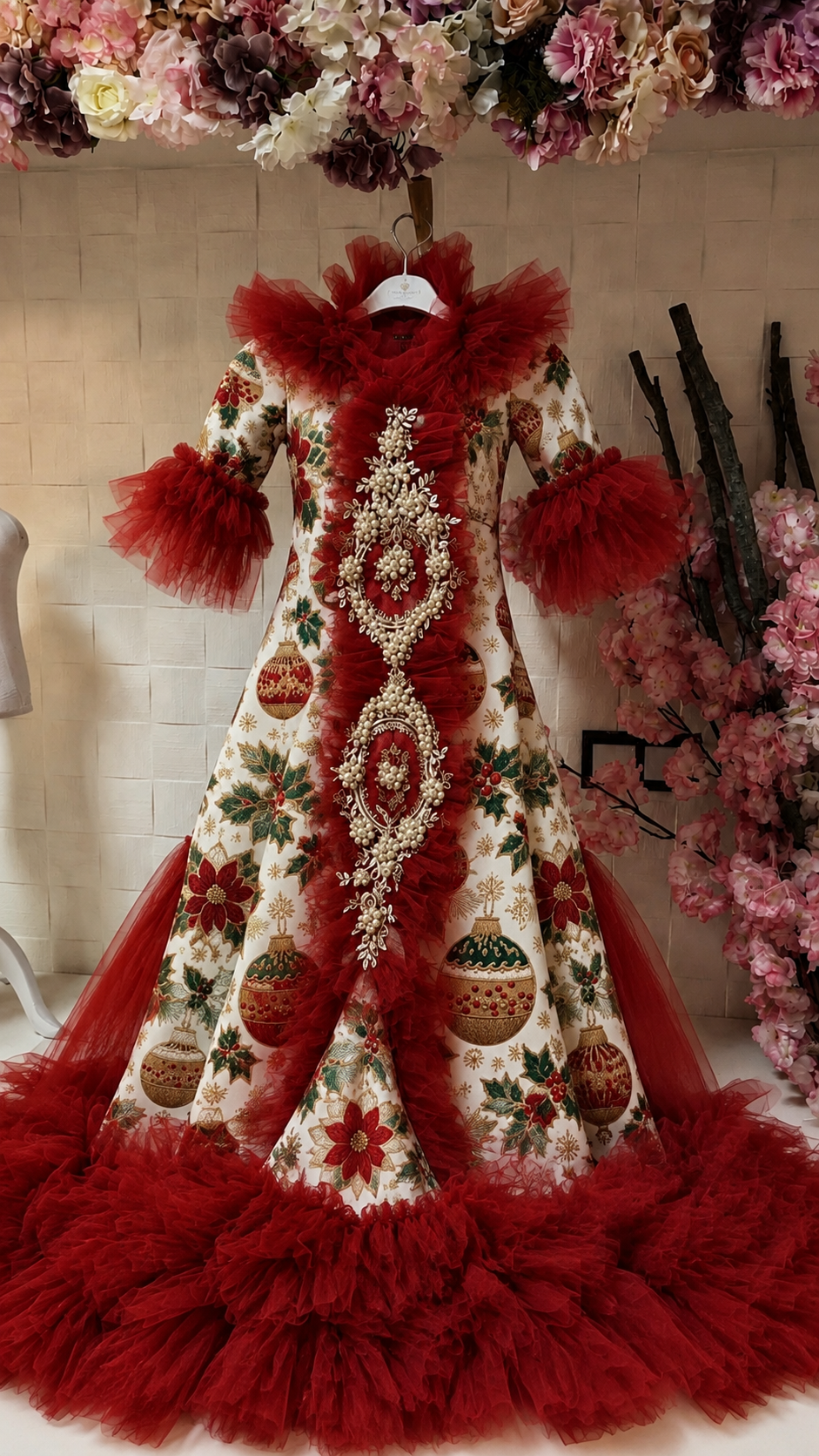 Christmas baby long gown