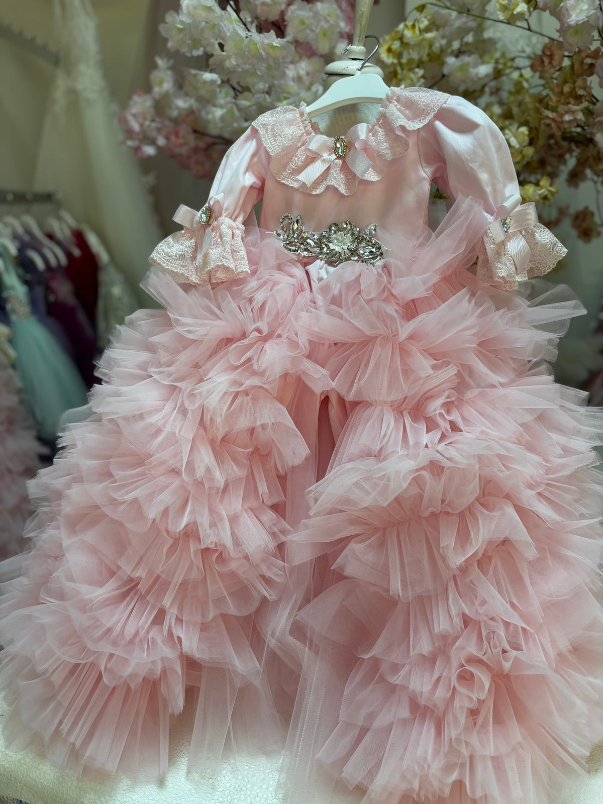 Pink baby jumpsuit gown