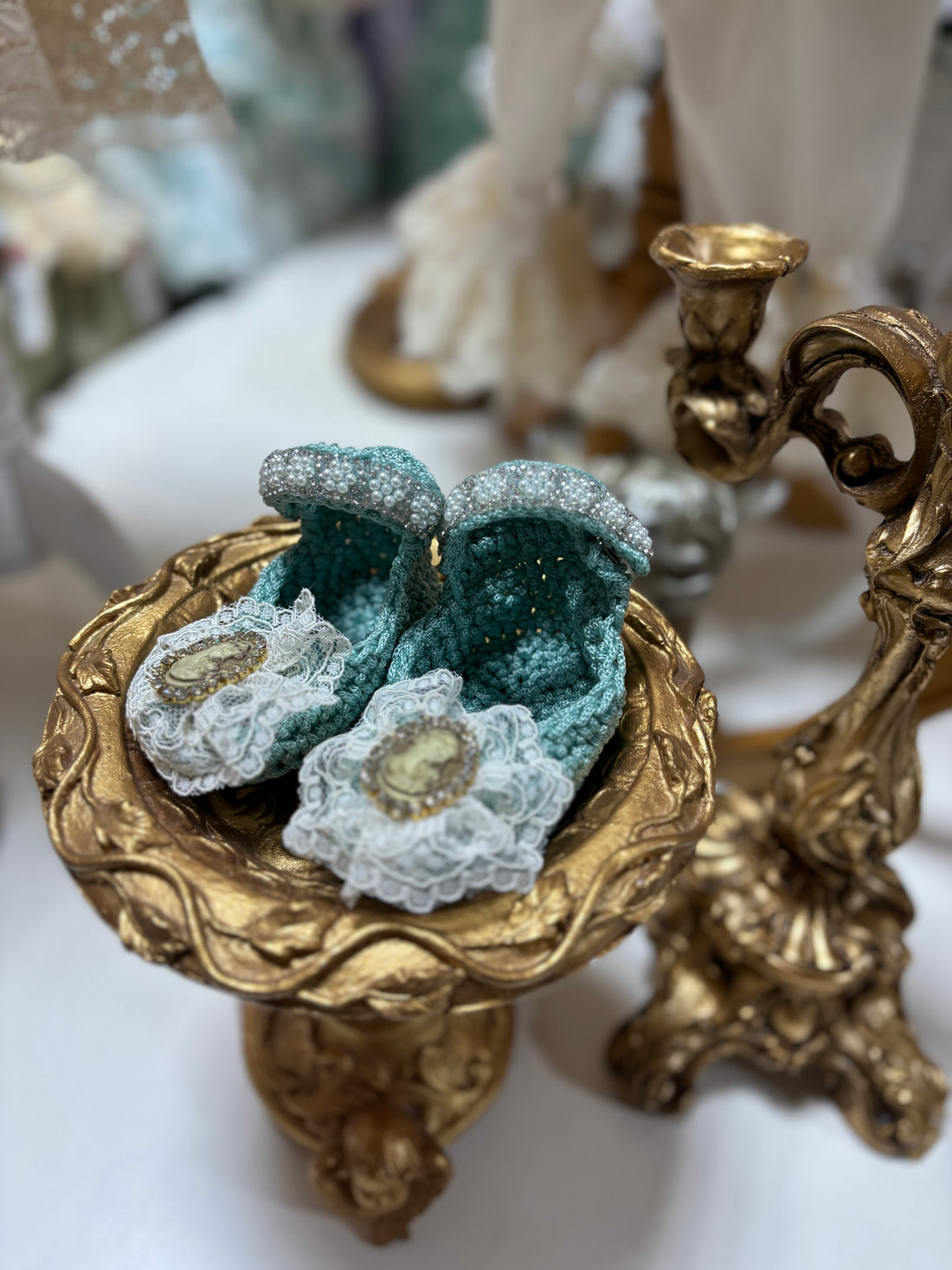 Blue Baby Girl Knitwear Shoes