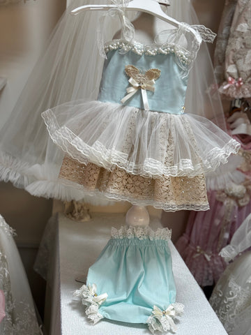 Mint Blue Baby girl two pieces outfıt