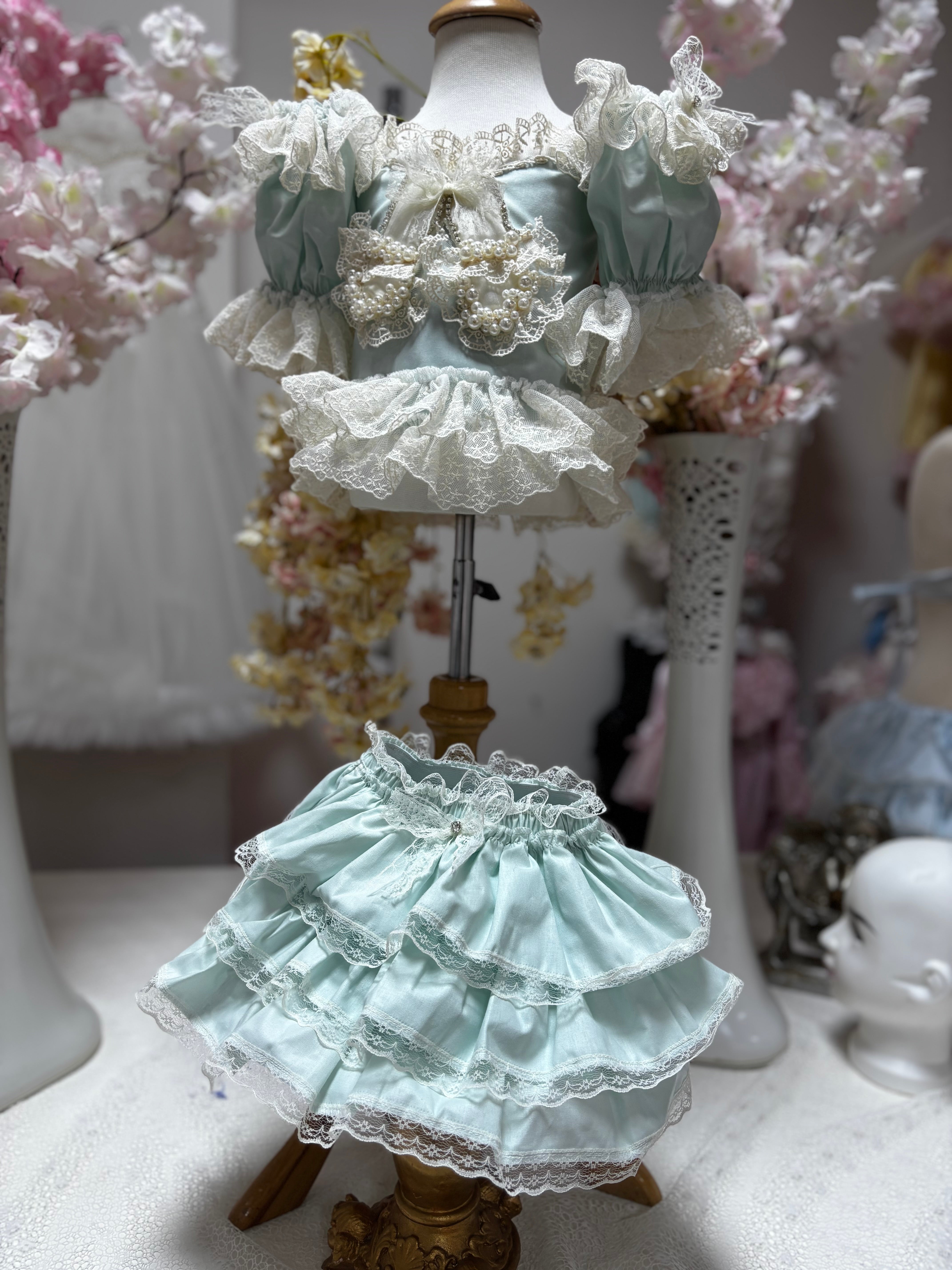mint girl two pieces outfit
