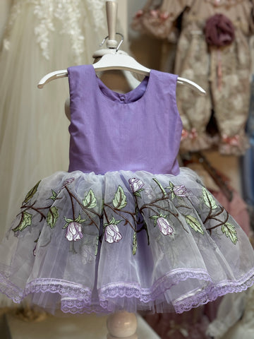 Lilac baby and girl mini dress