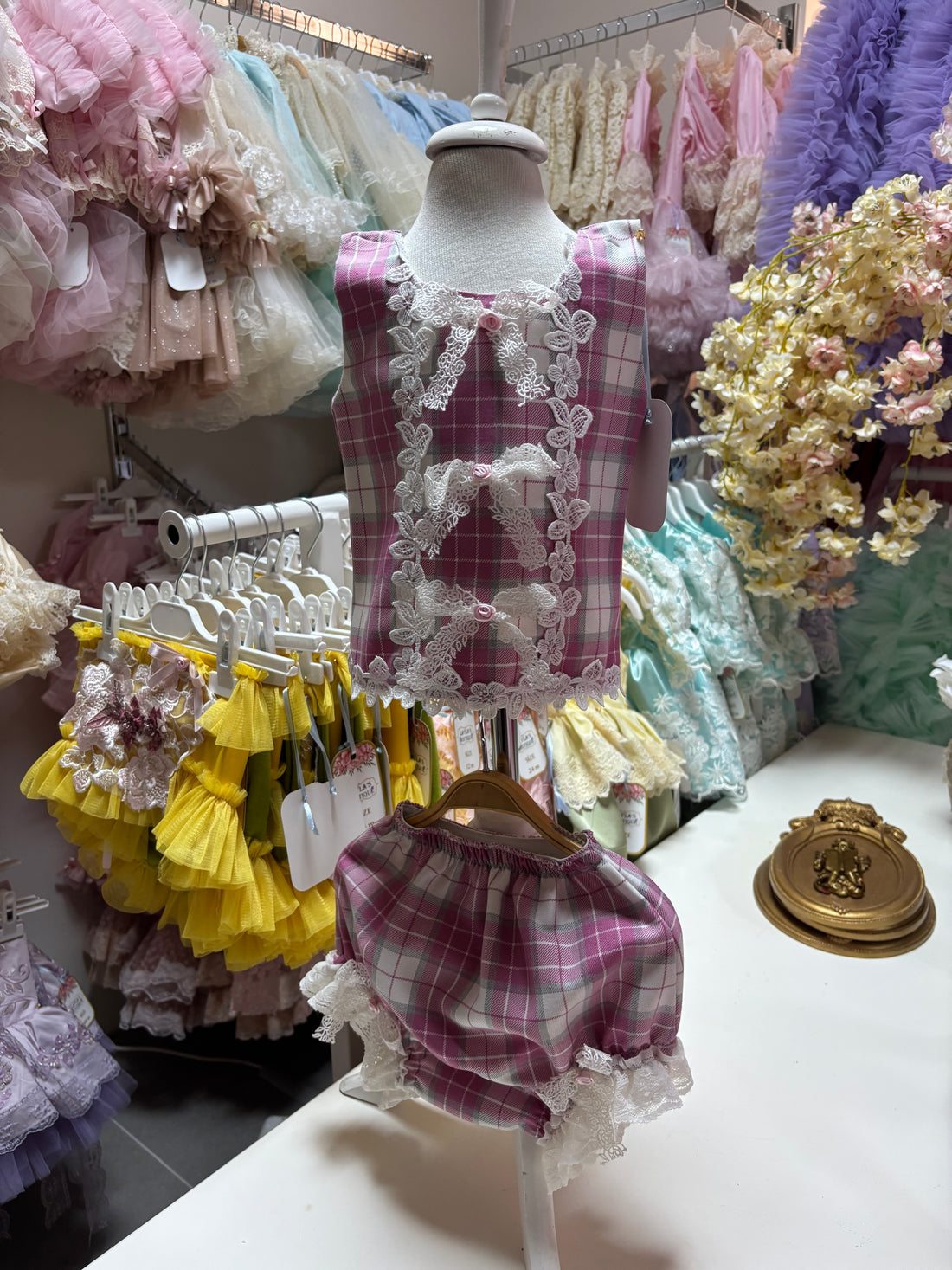 Pink Girl Coton Fabric Two Pieces Shorts Blouse