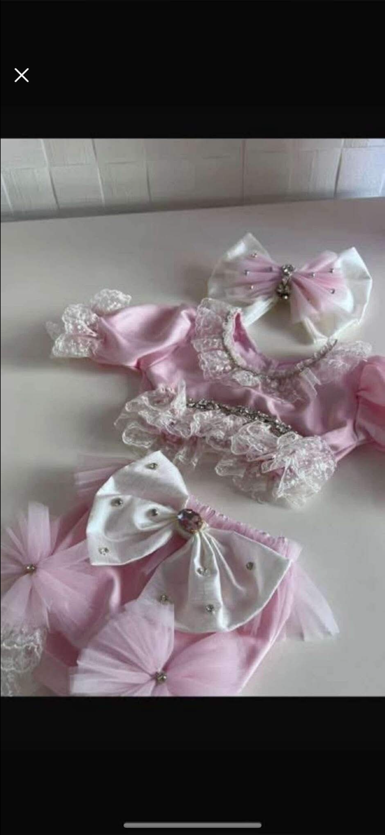 Baby Girl Pink Lace & Ruffle Outfit Set - 3-Piece Set with Large Bows