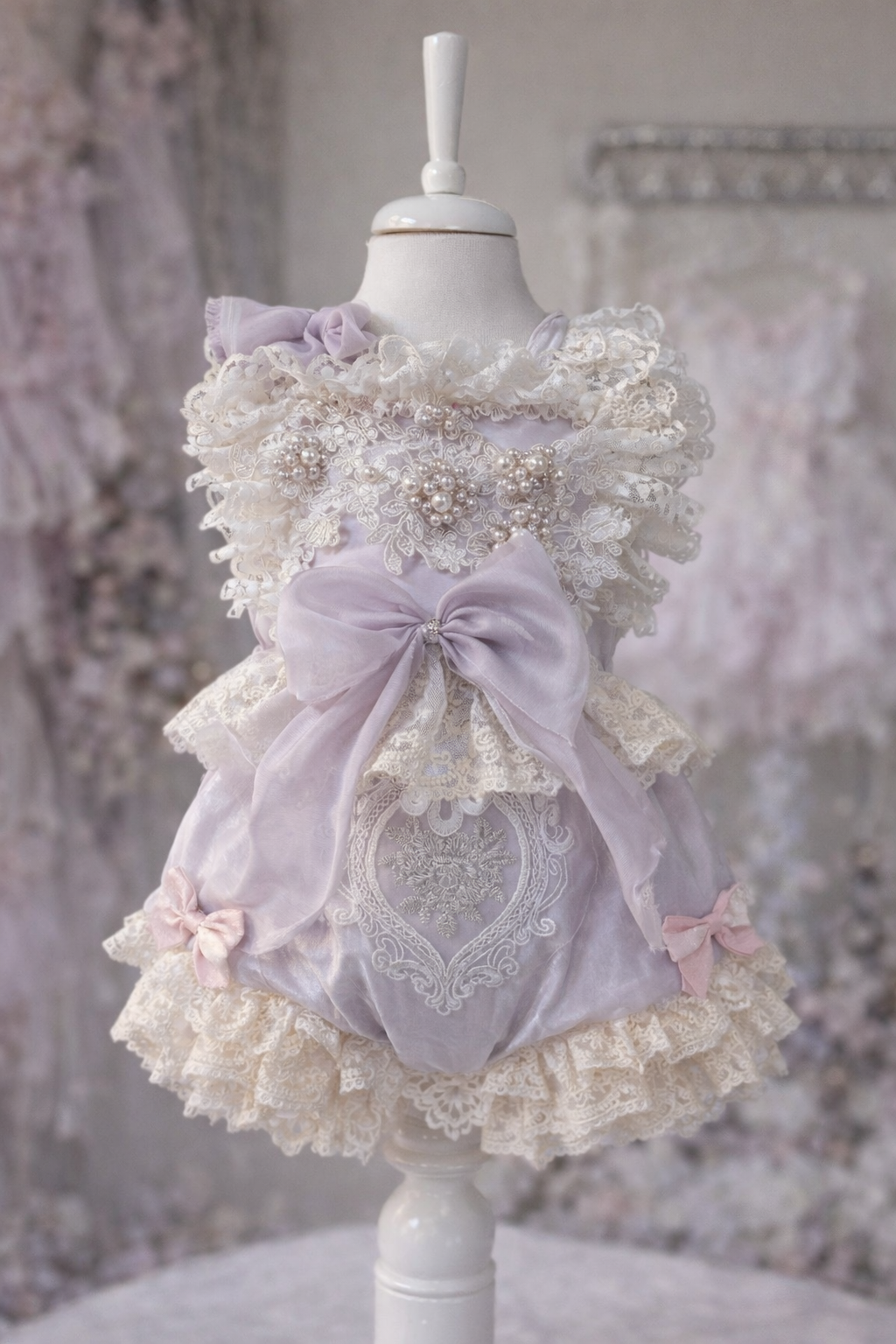 Lilac coton pearl baby girl toodler romper