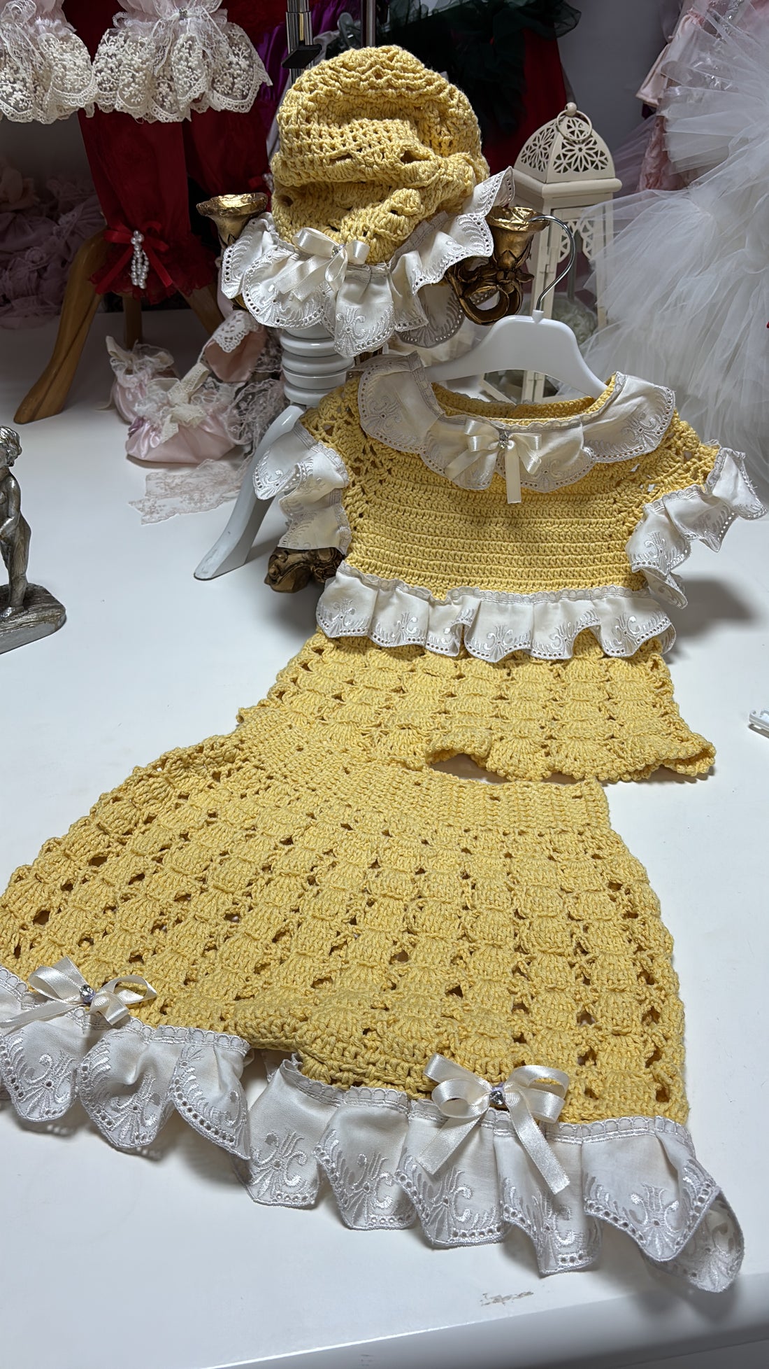 Baby Knitwear Clothing And Bonnet