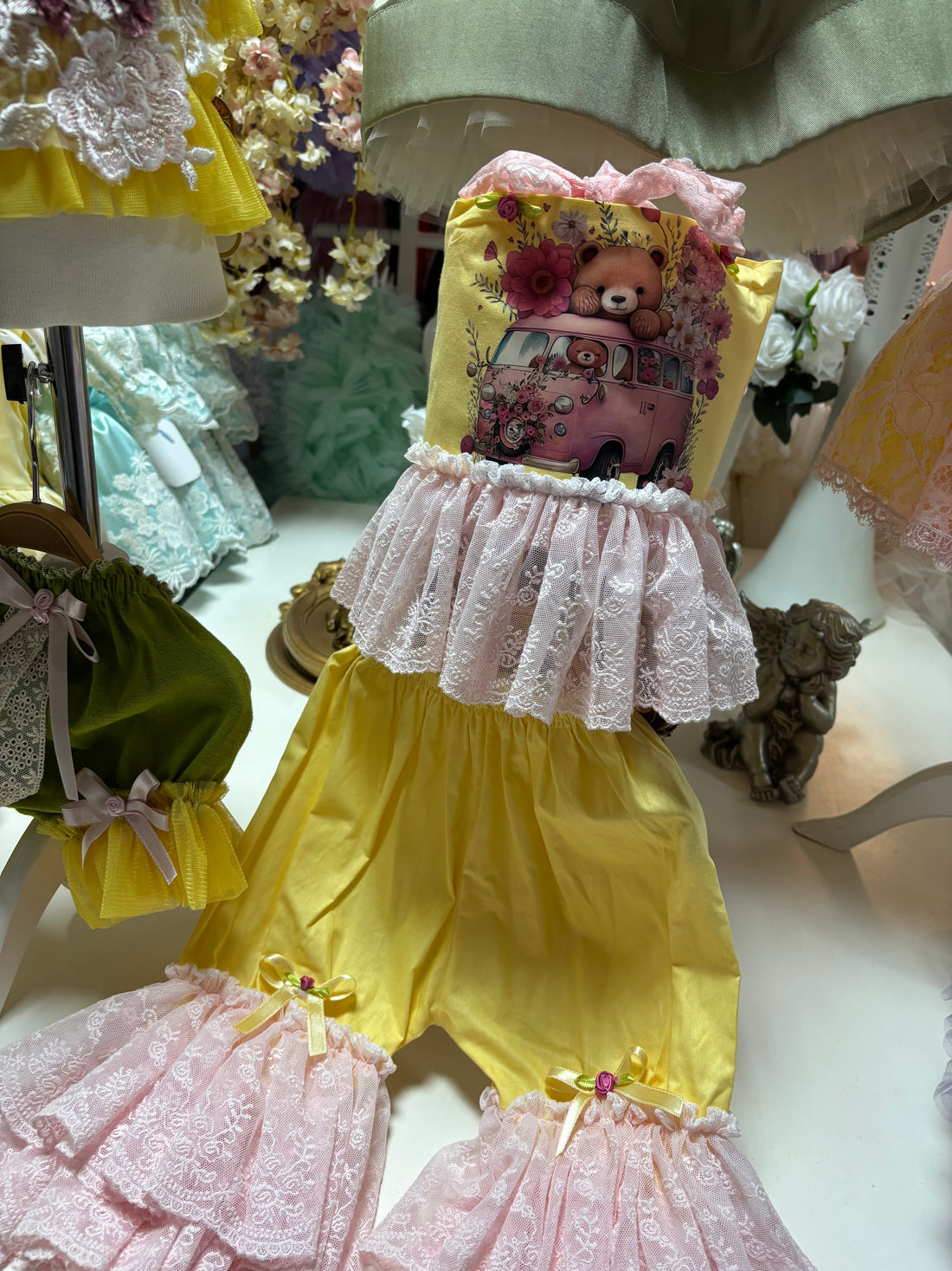 Yellow Baby Girl Toddler Two Pieces Pants Blouse Set