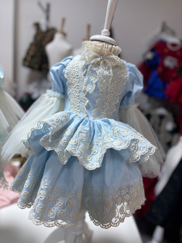 Blue Baby And Toddler Girl Dresses And Bonnet