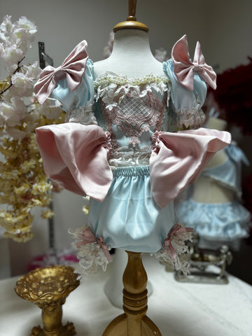 mint pink two pieces girl outfit