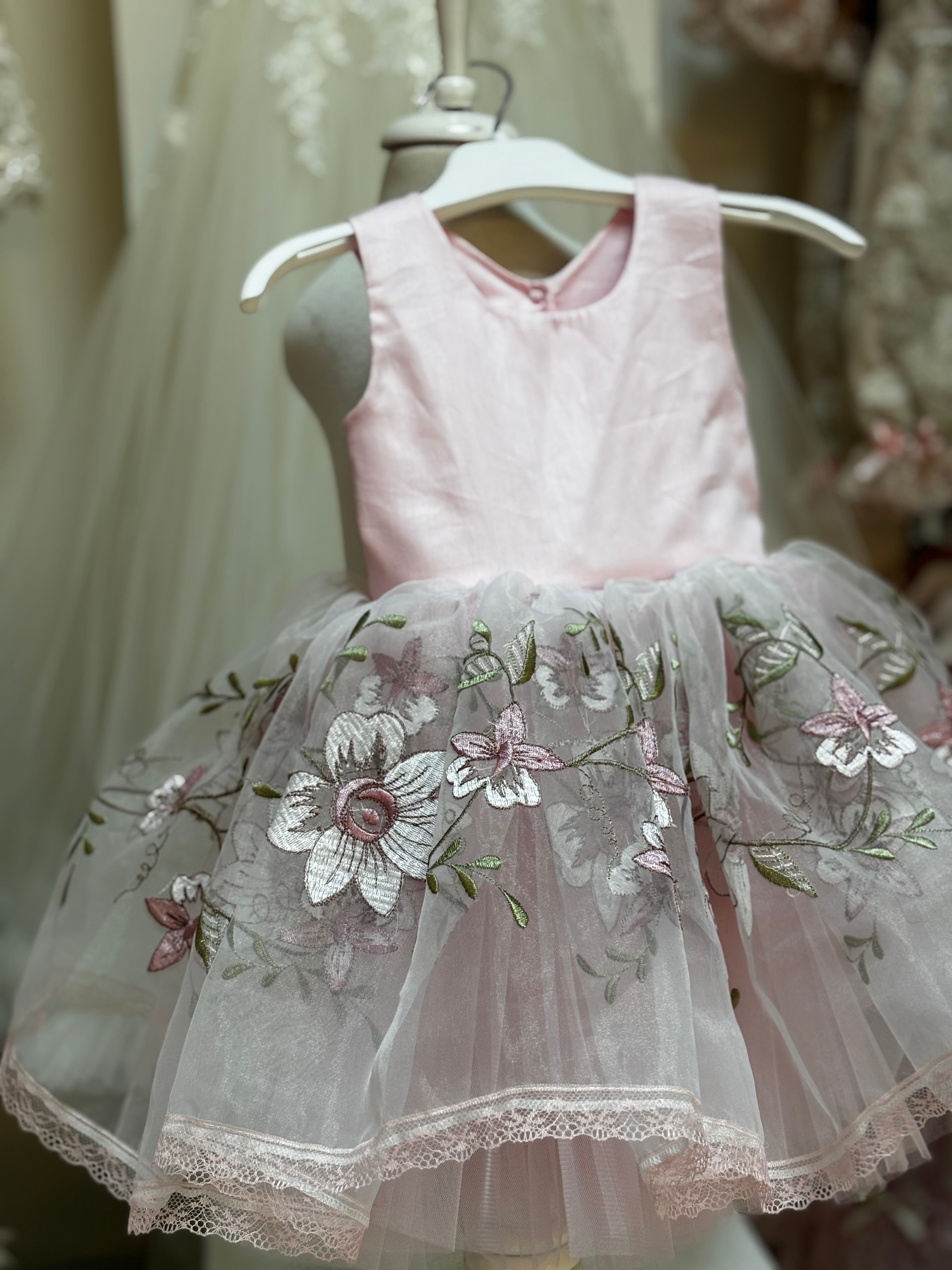 pink baby and girl mini dress