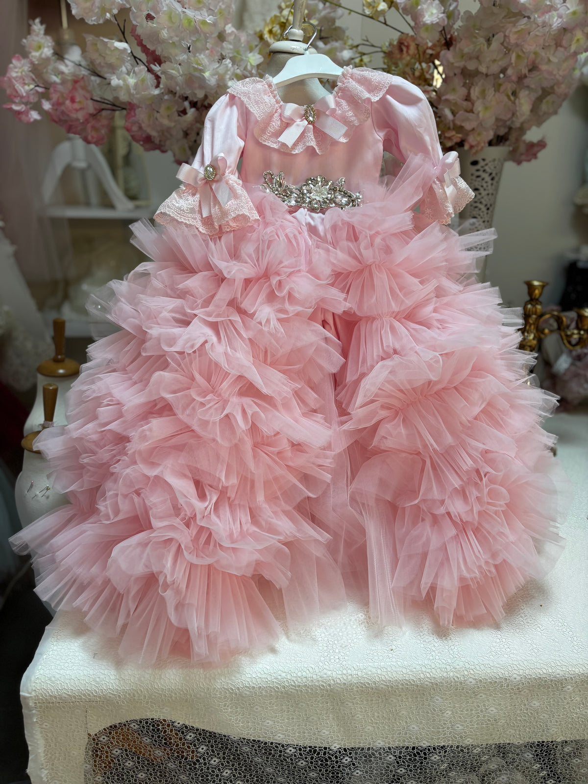 Pink baby jumpsuit gown