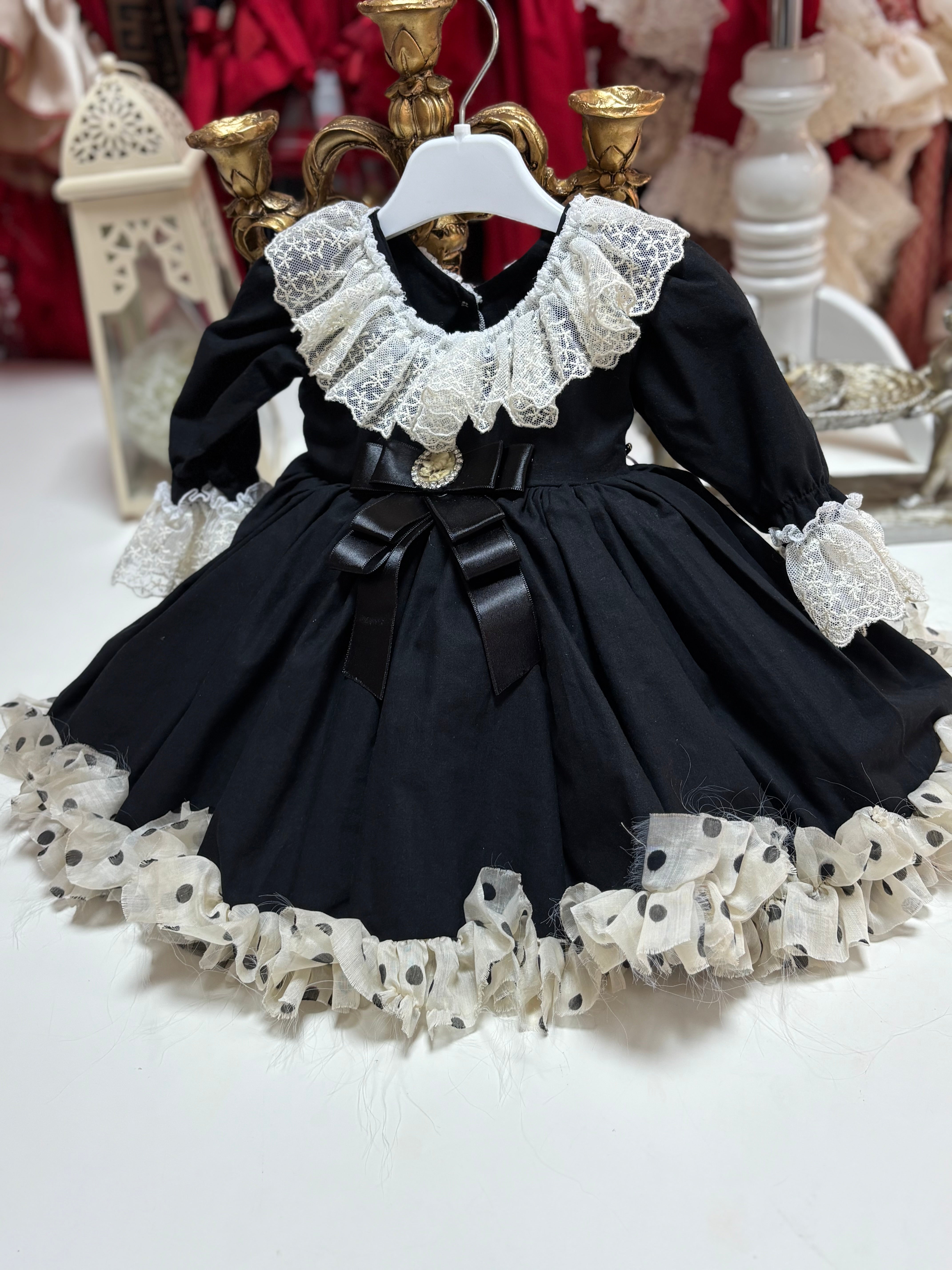 Black Coton Lace HandMade Dresses