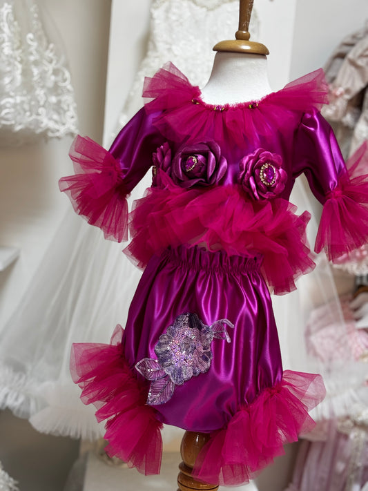 Hot pink two pieces girl outfit