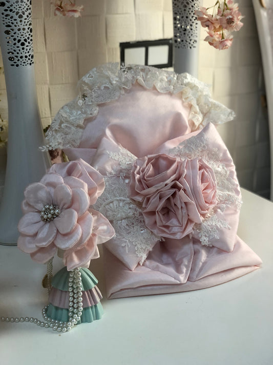 Light pink silk fabric swaddle