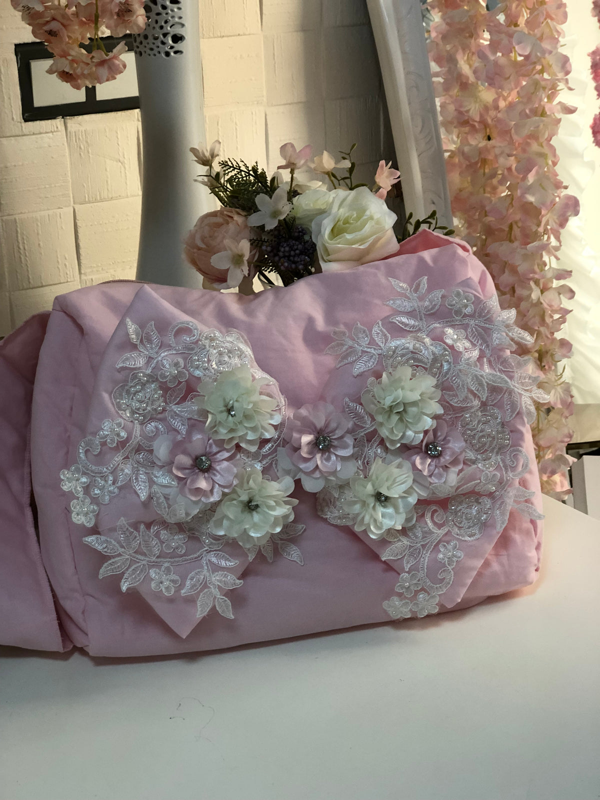 Pink flowers diaper bag wholasale 4 pcs