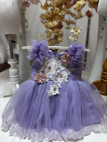 Lilac puffy Dress