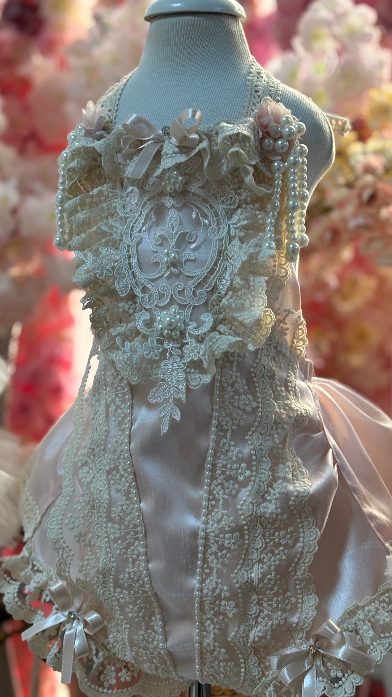 Light pink silk fabric vintage Romper