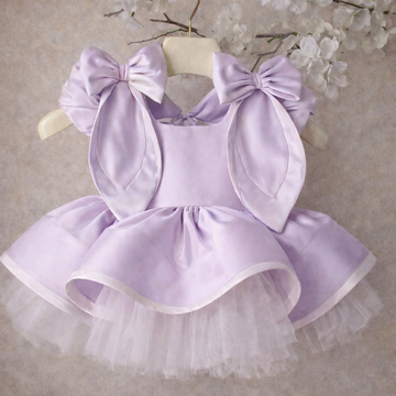 Lilac Bunny Easter Puffy Girl Dresses