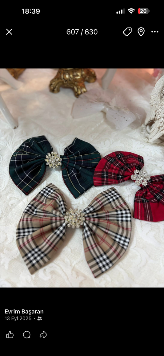 3 pieces dıffrent hair bow clips