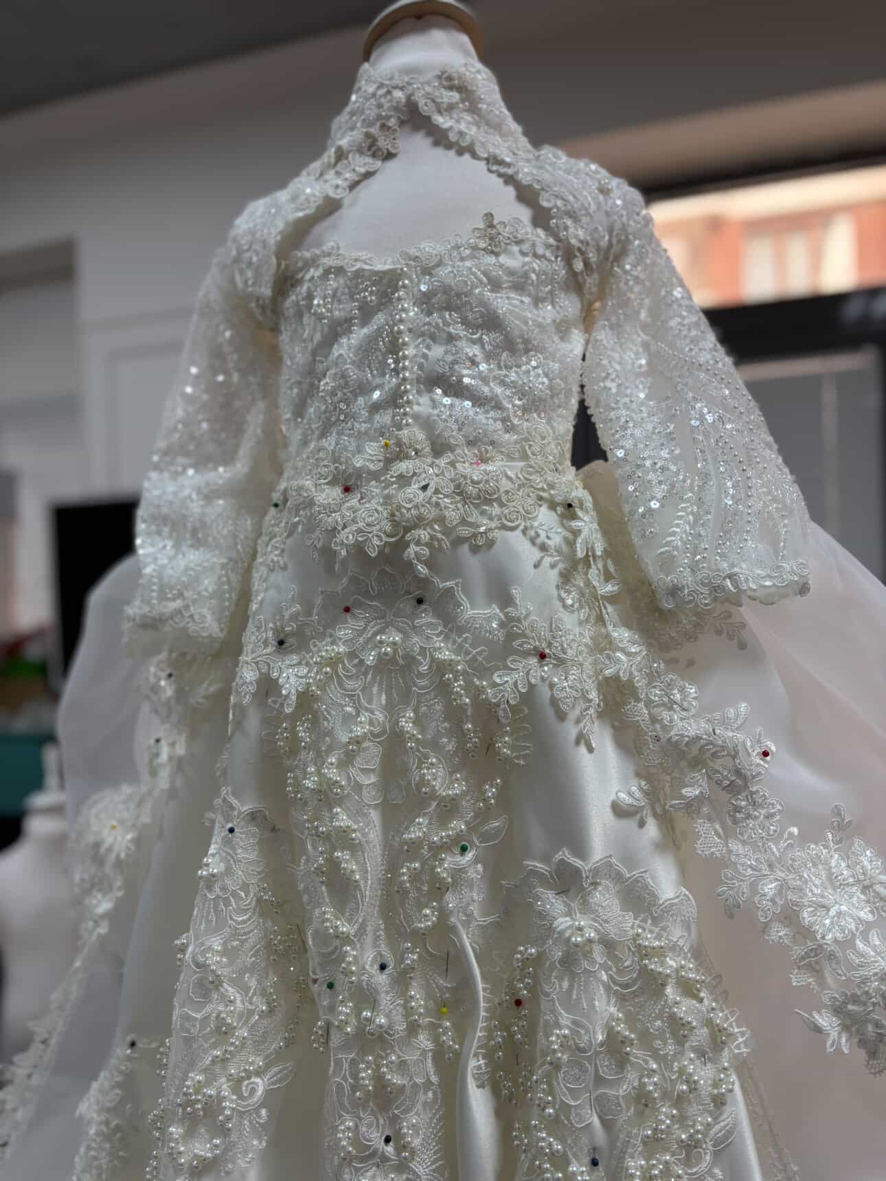 Cream full pearl special dresses