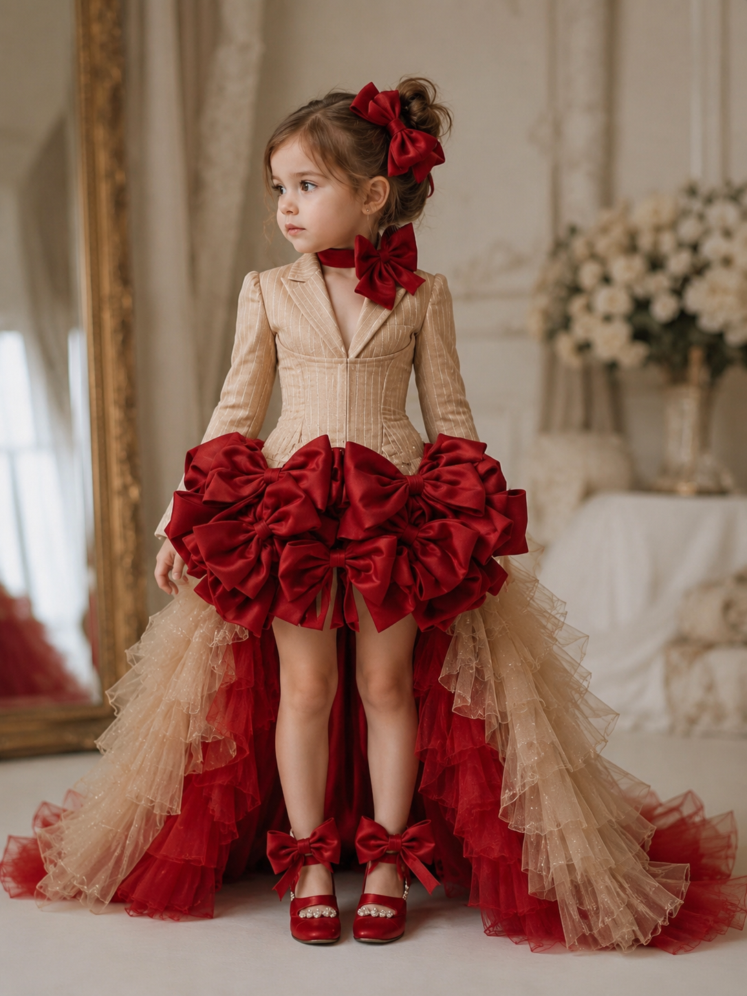 Christmas amazing dress and hair bow