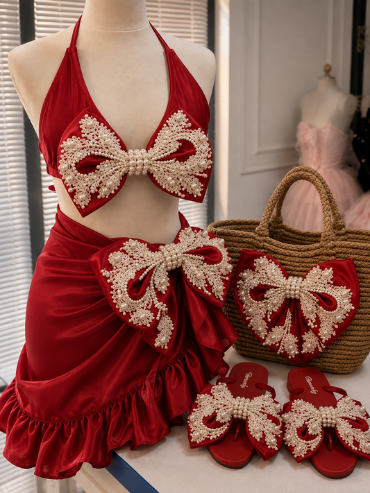 Woman swimsuit bag and slipper