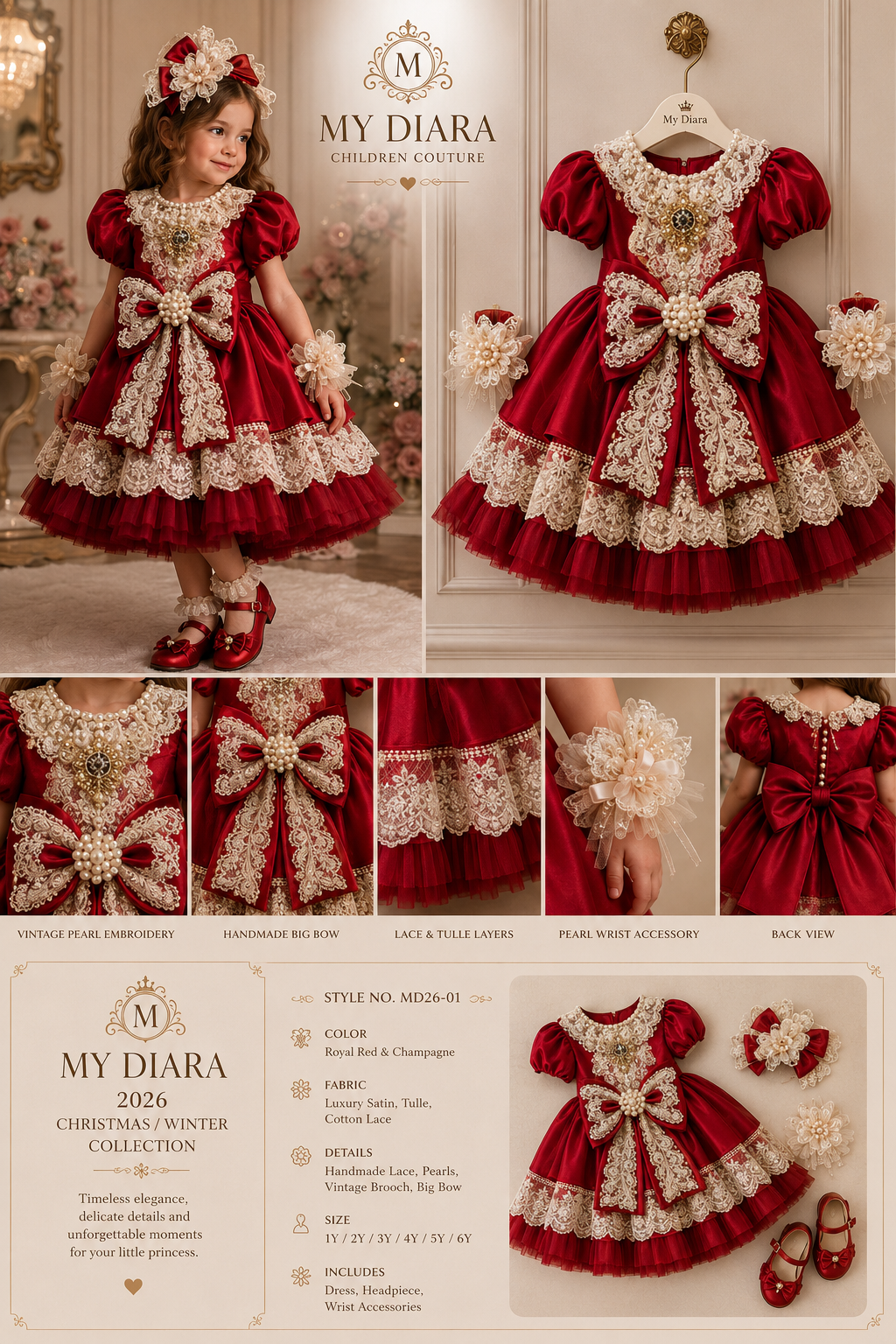 Amazing Christmas girl couture dress