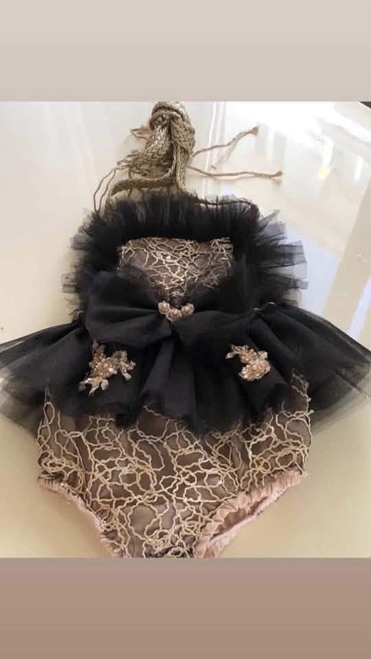 Black gold romper