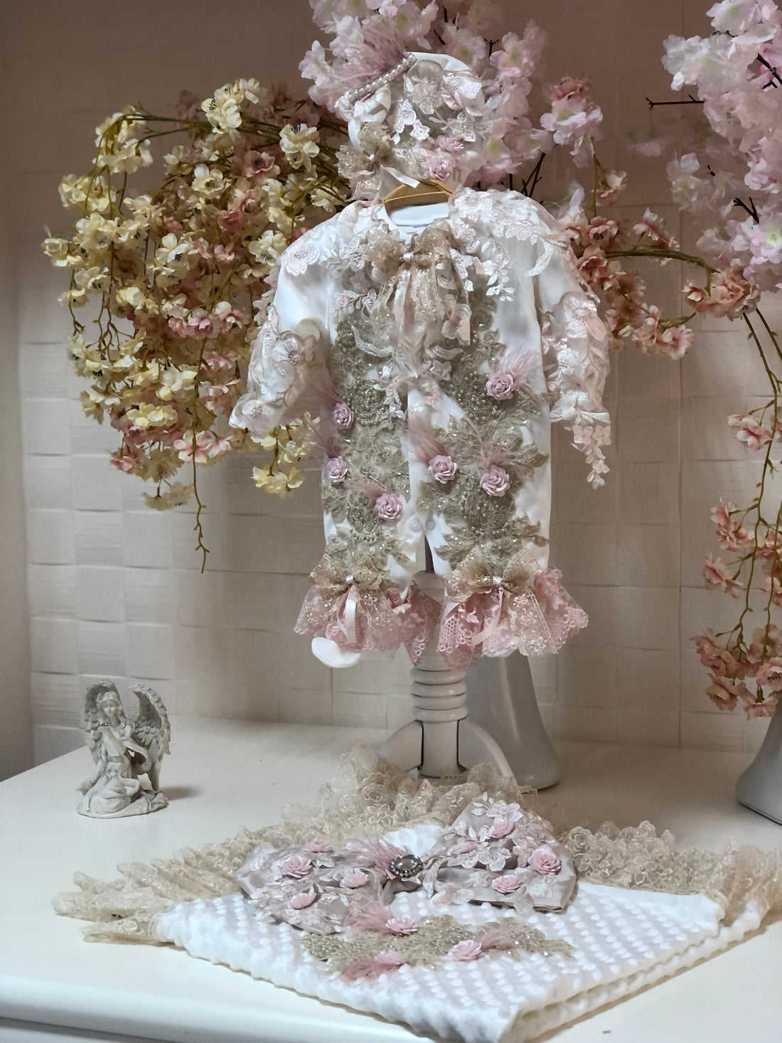 Baby Newborn Blankent Jumpsuit Hat 3 Pieces Set