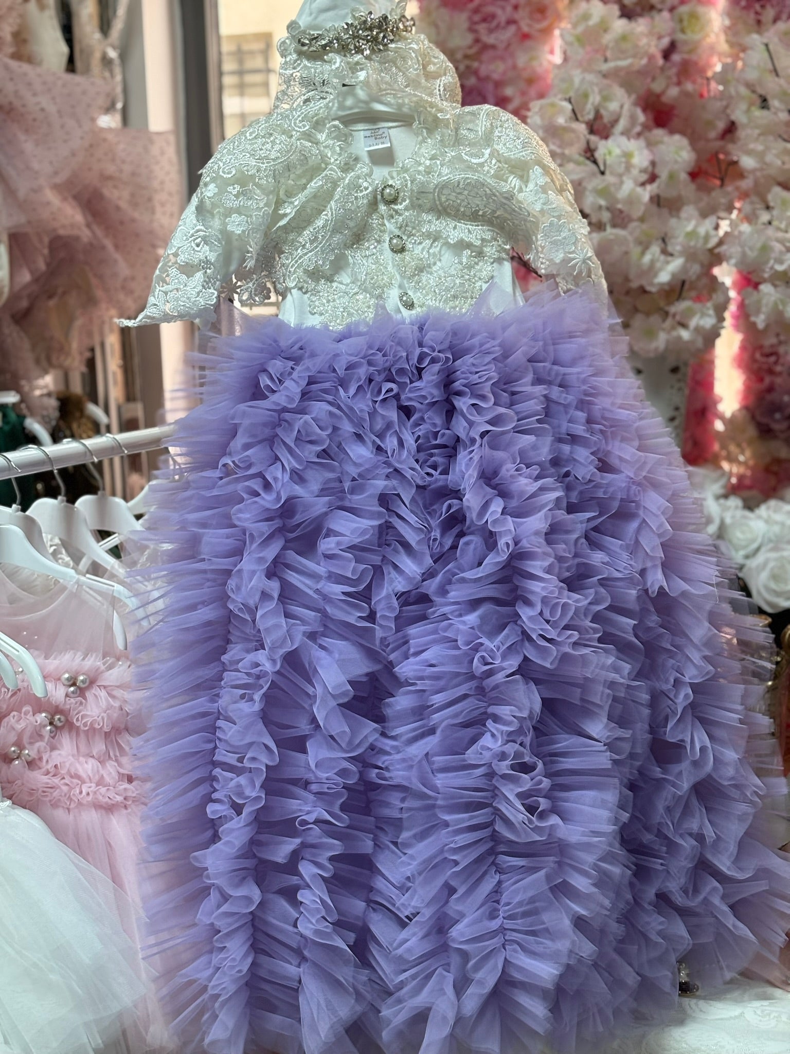 Lilac Baby Gown And Hat