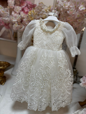 cream baby gown
