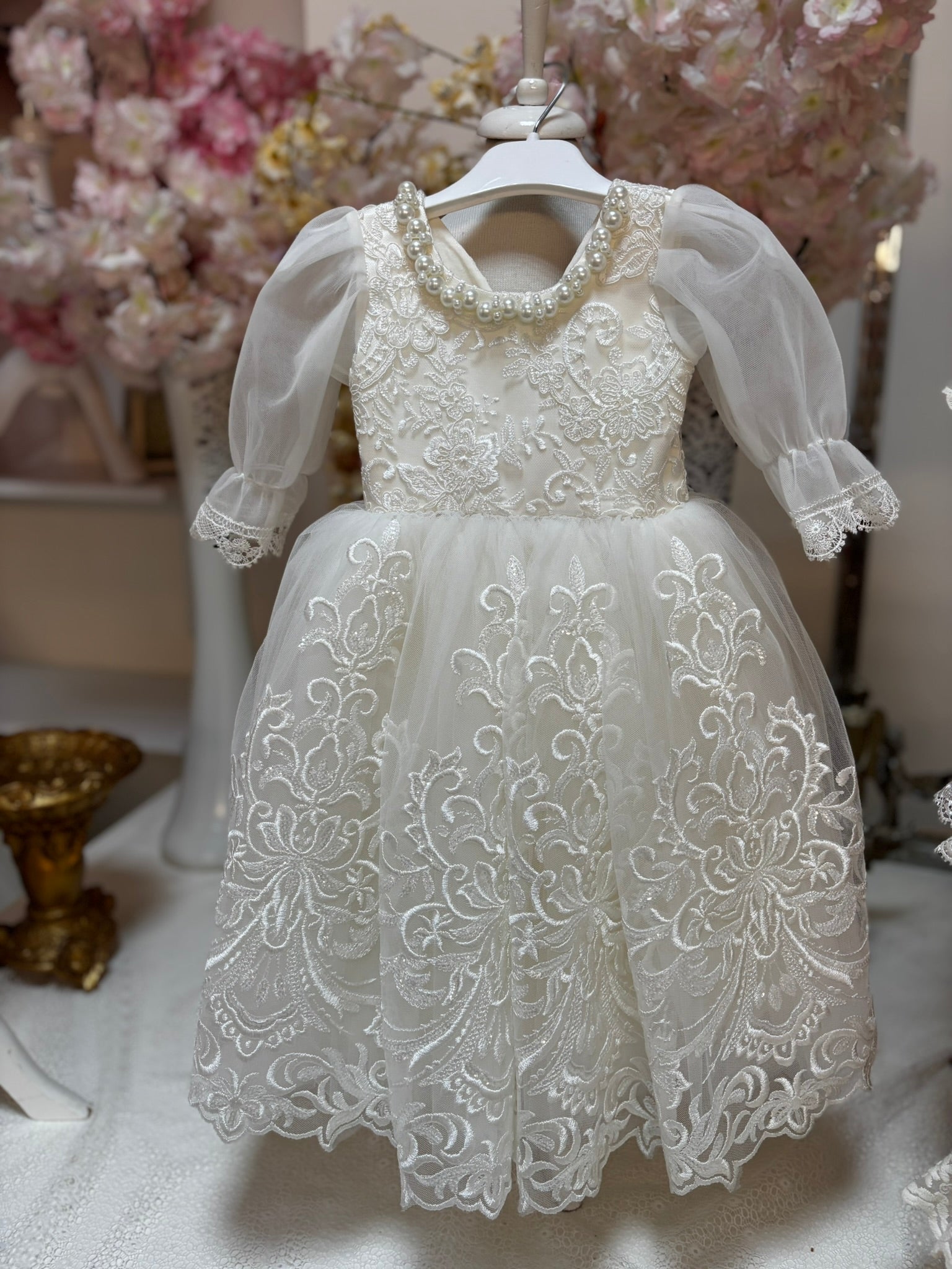 cream baby gown
