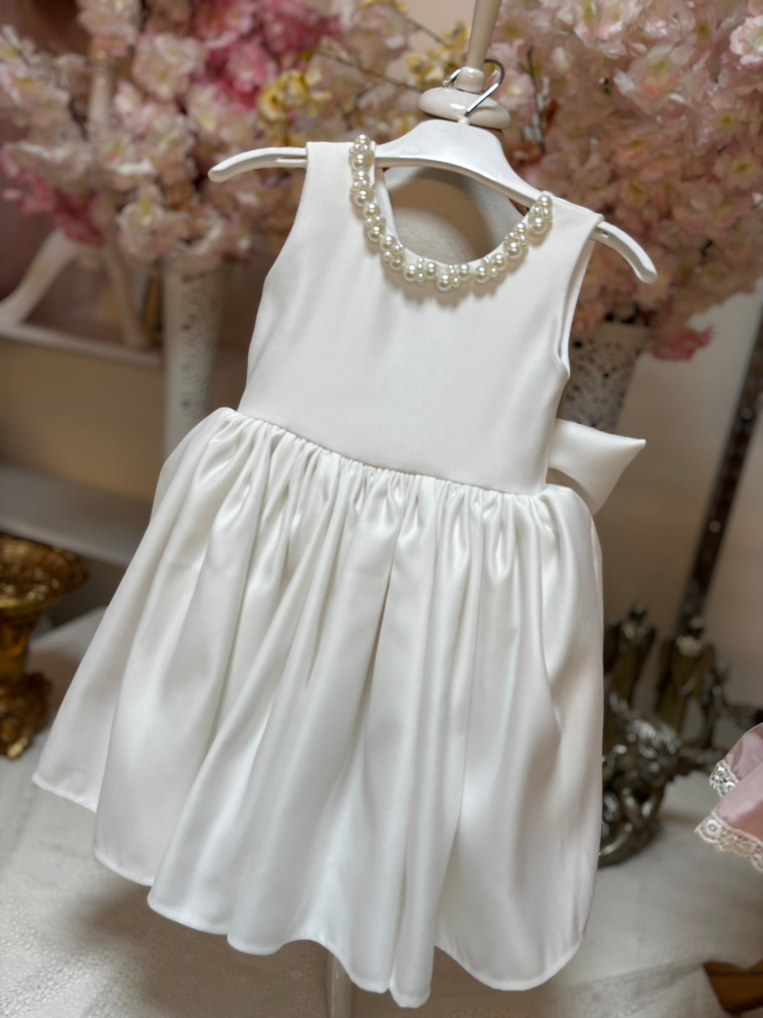cream girl pearl dress
