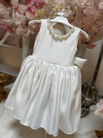 cream girl pearl dress