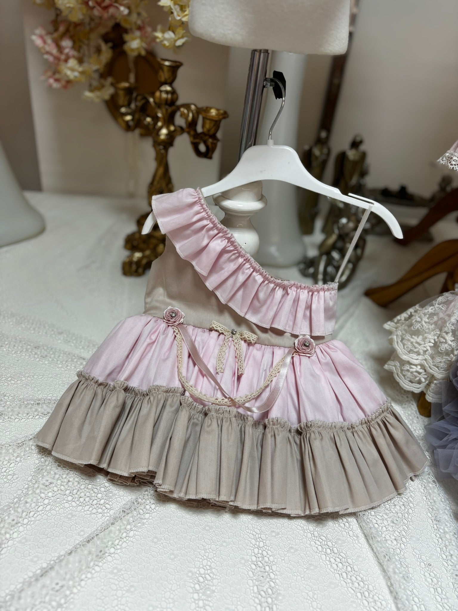 pink puffy girl dress 12m
