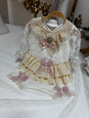 lace fabric baby romper