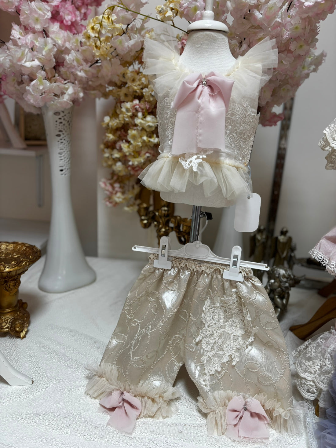 lace fabric two pieces outfit