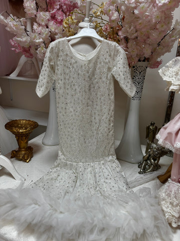 rhinestone long baby gown