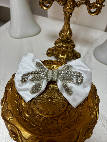 white rhinestone bow