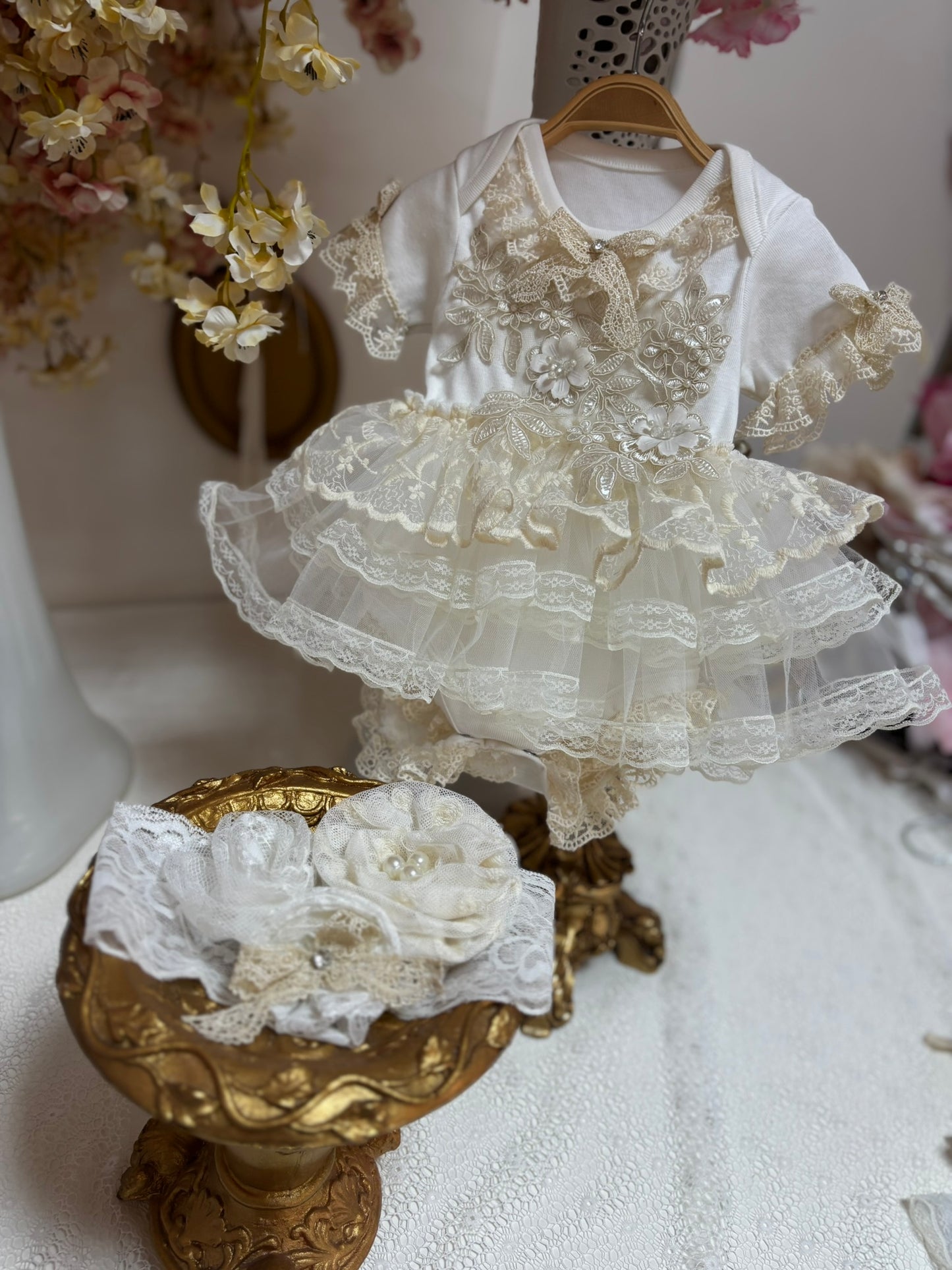 cream baby romper 3 m